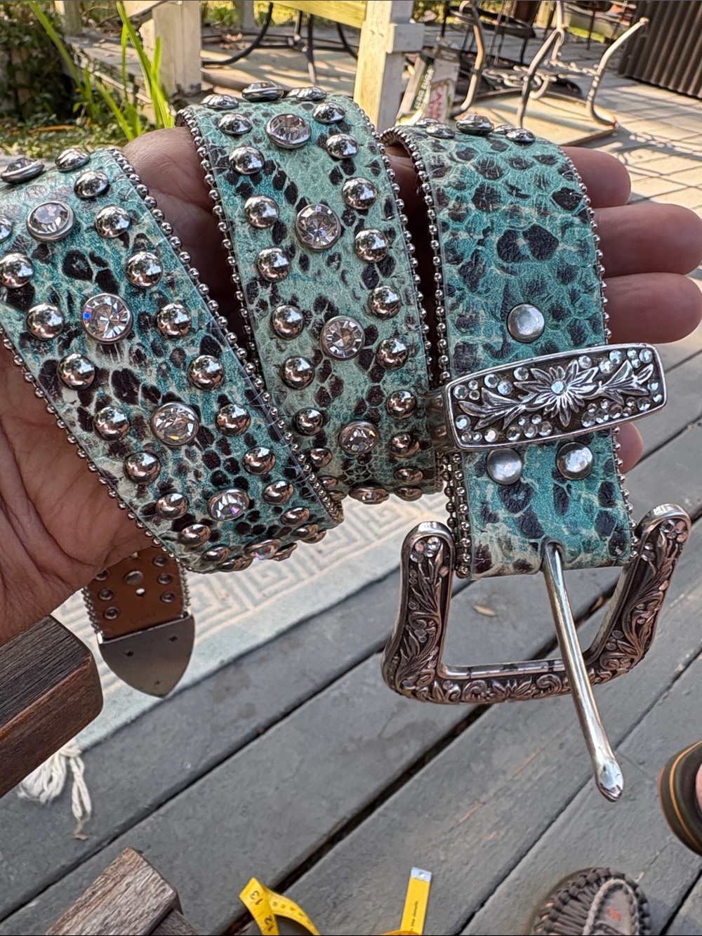 Nocona Western Belt Western Leather Belt in Turquoise Medium